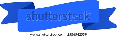 Vibrant blue ribbon curls and waves, representing success, accomplishment, and festive occasions, perfect for adding a touch of elegance and recognition to designs