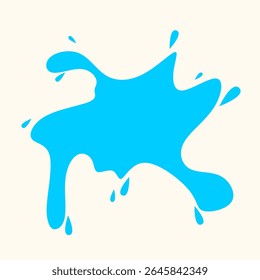 Gráfico de splat azul vibrante, perfeito para transportar energia, líquido ou impacto divertido. Sua forma orgânica e detalhes de gotejamento oferecem um elemento dinâmico para temas de arte, derramamentos ou conceitos refrescantes