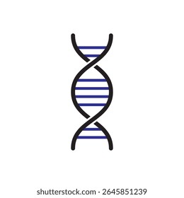 A vibrant blue, stylized representation of a DNA double helix. This iconic biological molecule is depicted with intertwined strands and horizontal base pairs, isolated on a transparent background. - Powered by Shutterstock - Get 15% off with code: PIKWIZARD15