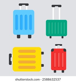 A vibrant blue suitcase, perfect for your travel adventures. This sturdy and stylish luggage is ready to accompany you on your journeys. Ideal for travel, vacation, or packing-related projects.