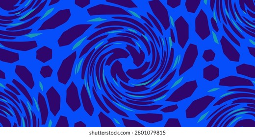 Vibrant blue swirling pattern fills the entire frame with dark blue shapes