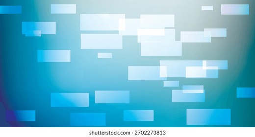 Fundo de gradiente azul e azul vibrante com inúmeras formas retangulares brilhantes e brilhantes espalhadas pelo quadro, sugerindo fluxo de informações digitais.
