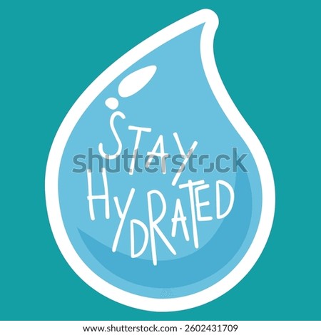 Vibrant Blue Water Drop with Hydration Reminder Design