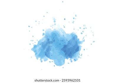 Vibrant blue watercolor splash with artistic strokes and a fresh, modern look. Suitable for backgrounds, posters, and digital artwork.