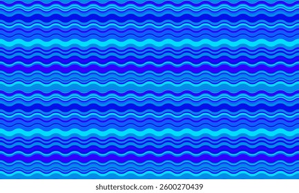Vibrant blue wavy stripes create a dynamic, seamless pattern perfect for backgrounds, textiles, or website designs.
