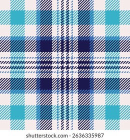 Vibrant blue and white plaid pattern.  Perfect for textile design, fashion, and website backgrounds. This seamless texture offers a refreshing, modern take on a classic design.