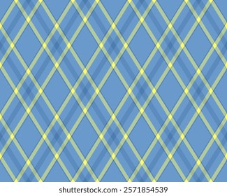 Vibrant blue and yellow plaid pattern. Perfect for textile design, website backgrounds, or scrapbooking projects.  Clean, modern aesthetic with a touch of retro charm.