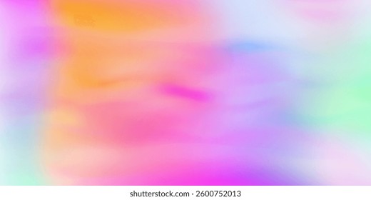 Vibrant blurred gradient with soft transitions between pink orange blue and green hues. Perfect for modern designs or backgrounds in digital artwork or presentations.