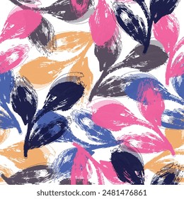 Vibrant boho print.   Hand drawn collage style, warm earthy colors. Grunge texture.