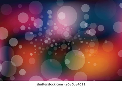 Vibrant Bokeh Background Vector. Colorful Abstract Lights and Blurry Circles Pattern for Festive Designs and Modern Digital Projects