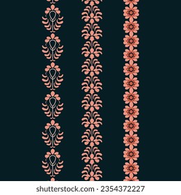 A vibrant borders of pink flowers against a dramatic dark backdrop