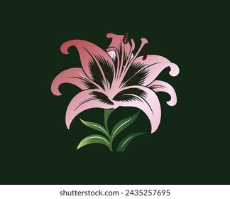 Vibrant Botanical Illustration: Detailed Hibiscus Full Bloom Clip Art.