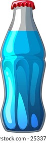 Vibrant bottle design with a red cap