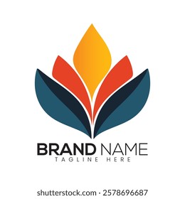 Vibrant Brand Logo Design Modern Creative Floral Emblem