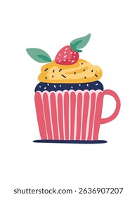 vibrant breakfast in a pink cup