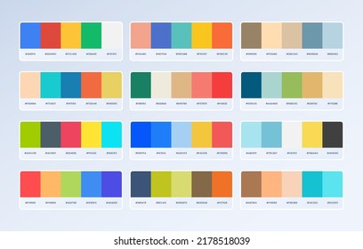 Lebhafte und helle Farbpalette in RGB-Hex. schöne Farbpalette für UI UX Design