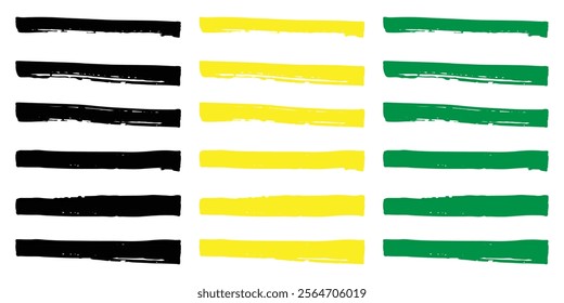 Vibrant Brush Strokes on White Canvas. Bold Brush Stroke Patterns. Colorful Watercolor Brush Strokes. Vector Illustration.
