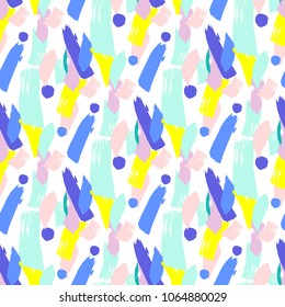 Vibrant Brush Strokes Seamless Pattern .Vector Illustration ,Wrapping Paper ,Fabric,Postcard,Poster,Party,Wallpaper,Goods ,Brochure, Placard 