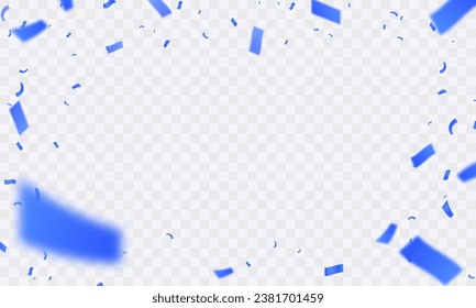 Vibrant burst of confetti: Vector PNG illustration of multicoloured confetti, clappers and festive streamers on a transparent background for festive occasions.