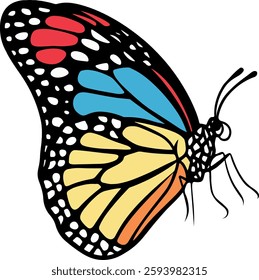 Vibrant Butterfly Wings in Abstract Color Harmony, Nature’s Beauty in Motion with Artistic Elegance