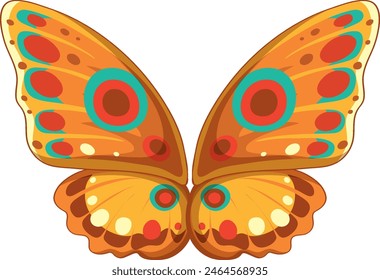Vibrant butterfly wings with detailed patterns