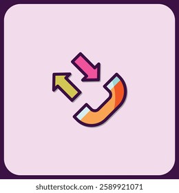 Vibrant Call Transfer Icon Design with Arrows
