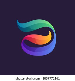 Vibrant calligraphy A letter logo with colorful gradients. Vector classic typeface for expressive labels, casino headlines, theatre posters, futuristic identity etc.