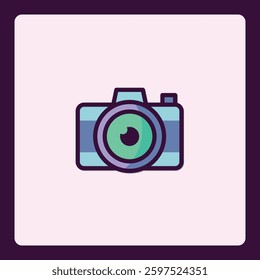 Vibrant Camera Icon with Modern Aesthetic, Photography and Visuals Theme