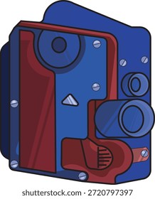 Eine lebendige Kameragrafik mit retro-inspirierten Designs.