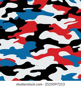 Vibrant camouflage pattern with contrasting bold colors