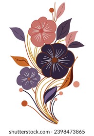 Vibrante y cautivadora ilustración floral que capta la belleza de la naturaleza. Ideal para los diseños, la decoración y las composiciones artísticas que requieren elegancia floral.