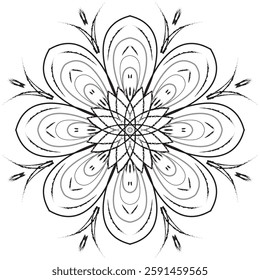 The vibrant and captivating style of this mandala design makes it perfect for enhancing creative projects, from home decor to branding.