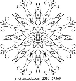 The vibrant and captivating style of this mandala design makes it perfect for enhancing creative projects, from home decor to branding.