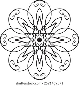 The vibrant and captivating style of this mandala design makes it perfect for enhancing creative projects, from home decor to branding.