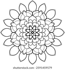 The vibrant and captivating style of this mandala design makes it perfect for enhancing creative projects, from home decor to branding.