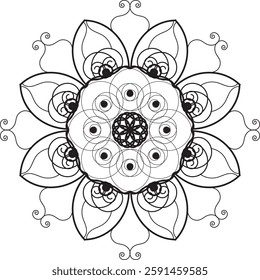 The vibrant and captivating style of this mandala design makes it perfect for enhancing creative projects, from home decor to branding.