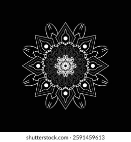 The vibrant and captivating style of this mandala design makes it perfect for enhancing creative projects, from home decor to branding.