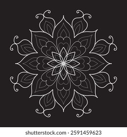 The vibrant and captivating style of this mandala design makes it perfect for enhancing creative projects, from home decor to branding.