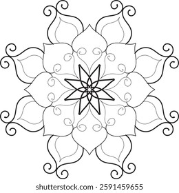 The vibrant and captivating style of this mandala design makes it perfect for enhancing creative projects, from home decor to branding.