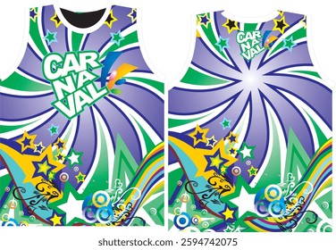 Vibrant Carnival Sports Shirt – Festive Wave Design and Modern Athletic Style


