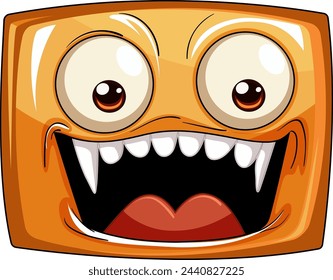 Vibrant cartoon square with a big smile