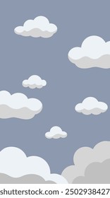 Una viñeta vibrante de nubes blancas en un hermoso cielo azul