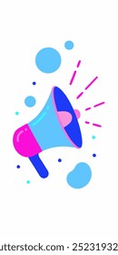 A vibrant, cartoon-style illustration of a megaphone, perfect for adding a fun and playful touch to your designs. Ideal for announcements, marketing materials.
