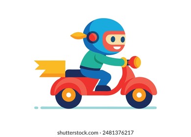  A vibrant and chaotic cartoon vector image with scooty 