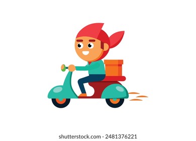  A vibrant and chaotic cartoon vector image with scooty 