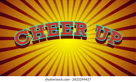 Vibrant Cheer Up Text Over Radiating Yellow and Red Background Illustration