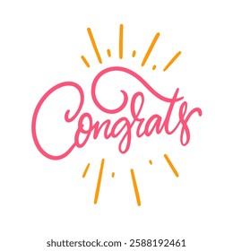 A vibrant and cheerful Congrats illustration that is perfect for celebrations and various achievements in life