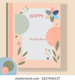 A vibrant and cheerful happy birthday greeting card template featuring colorful balloons, confetti, and a festive design. Perfect for digital use, printable cards, and birthday party invitations. Edit
