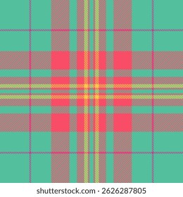 Vibrant  cheerful plaid pattern in teal, coral, and muted rose. Perfect for textile design, fashion, or website backgrounds.  This cheerful, geometric design evokes feelings of warmth and optimism.