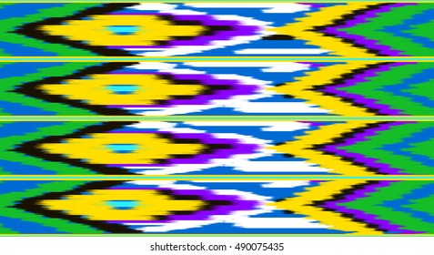 Vibrant chevron background. Asian tradition pattern horizontal lines and stripes ikat ornament. Colorful ikat print pattern.